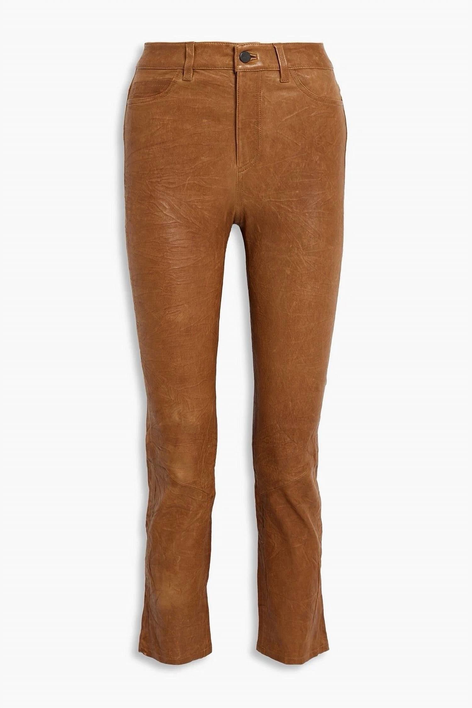Paige - Cindy Leather Slim Leg Pants