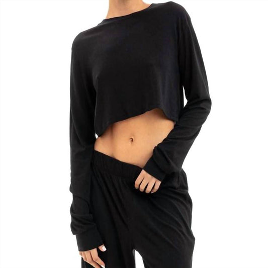 Eterne - Long Sleeve Cropped Rib T-shirt