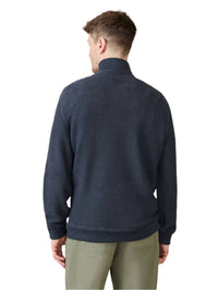 Faherty Whitewater 1/4 Zip Sweater in fjord - men's shirt - detail view
