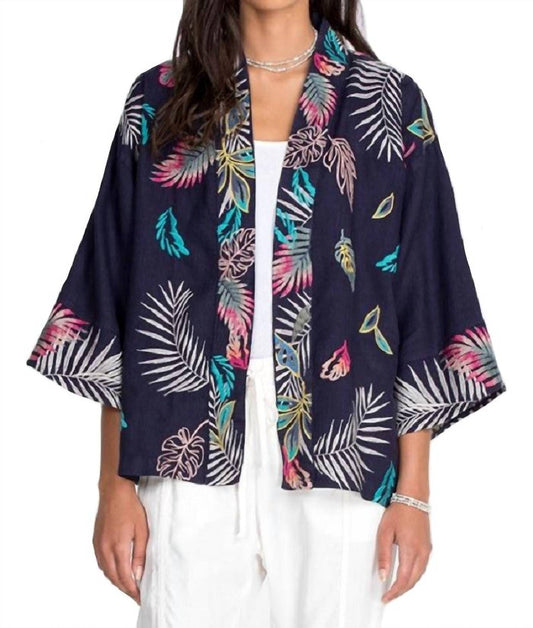 Kaluhi Linen Cropped Kimono