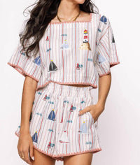Queen Of Sparkles - Striped Sailboat Shorts