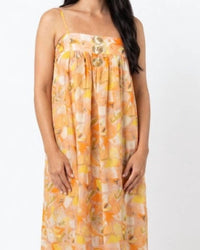 Yellow Lovebirds - Henrietta Long Dress