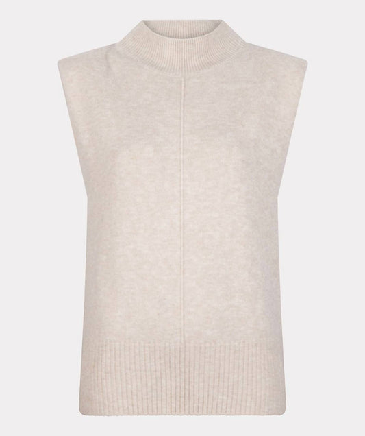 Sweater Sleeveless Col Shoulder Pads