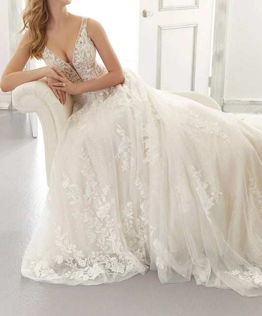 Morilee - Ana Plunging Neckline Wedding Dress