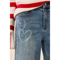 Tribal - Sophia Printed Super Straight Ankle Jeans