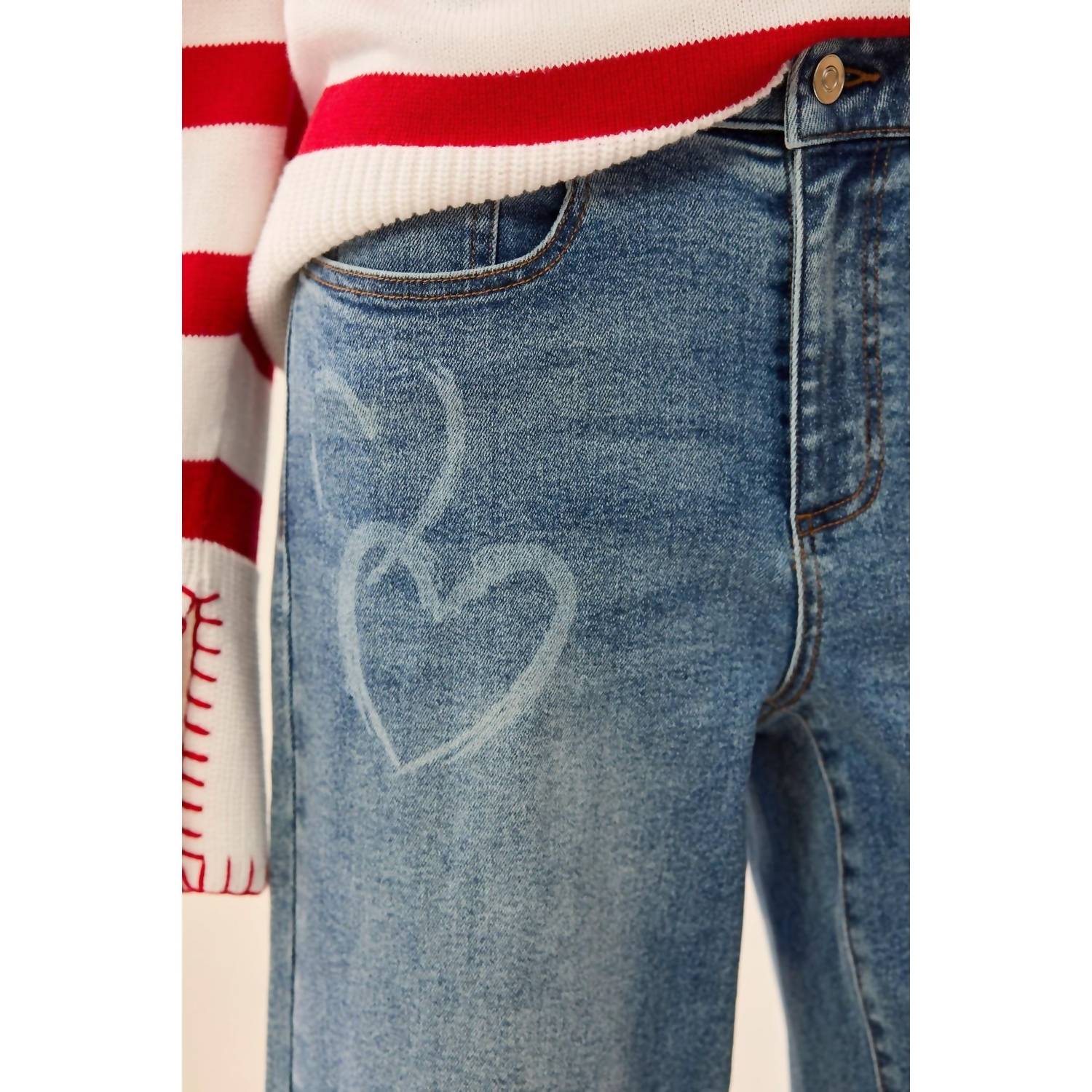 Tribal - Sophia Printed Super Straight Ankle Jeans