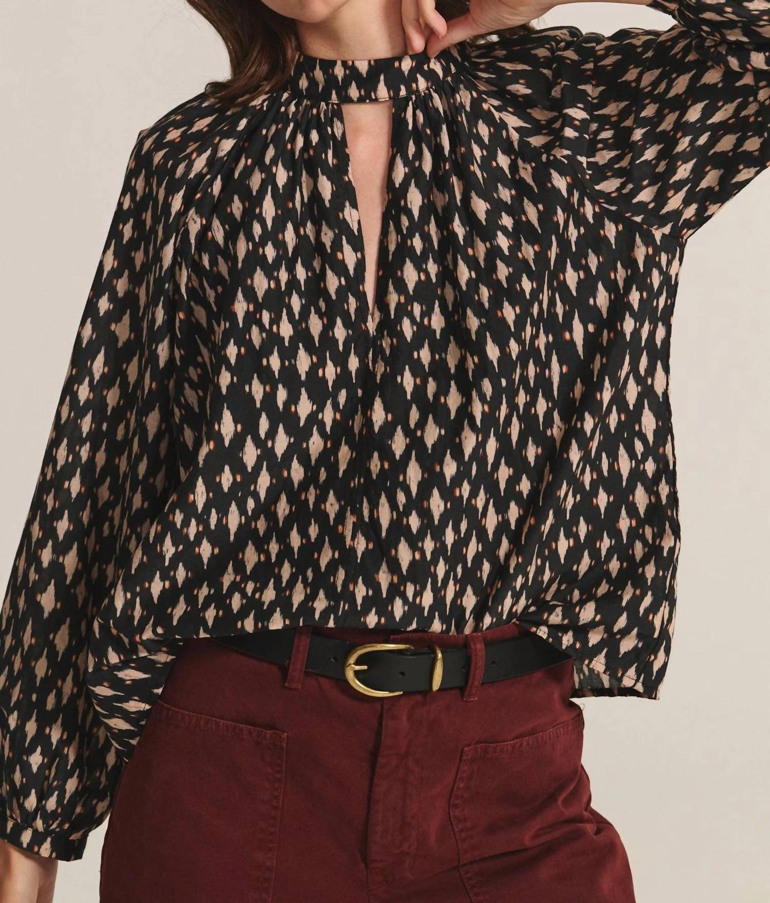 Velvet By Graham & Spencer - Malia Long Sleeve Mock Neck Blouse