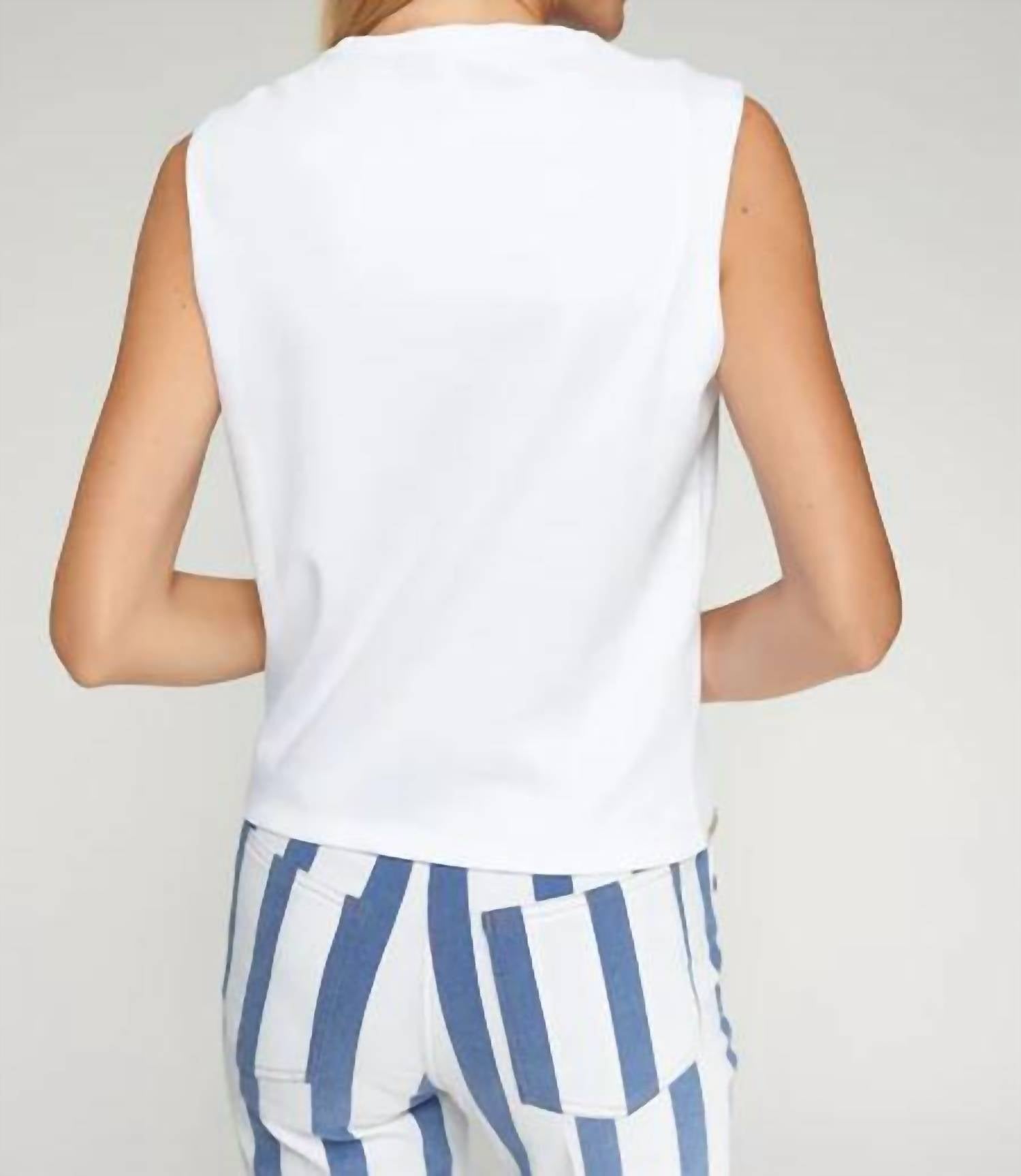 Vilagallo - Wavy Hem Sleeveless Top