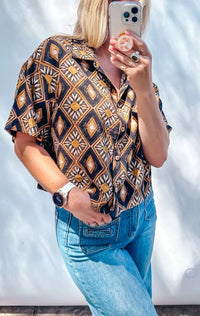Promesa - Geometric Floral-Print Shirt