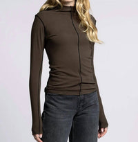 Weekend Los Angeles Marisol Long Sleeve Top in brown black - women's long sleeve top - view 4