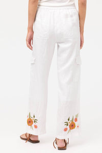 Johnny Was FRANCIS RELAXED LINEN PANT in white - women's pants - view 4