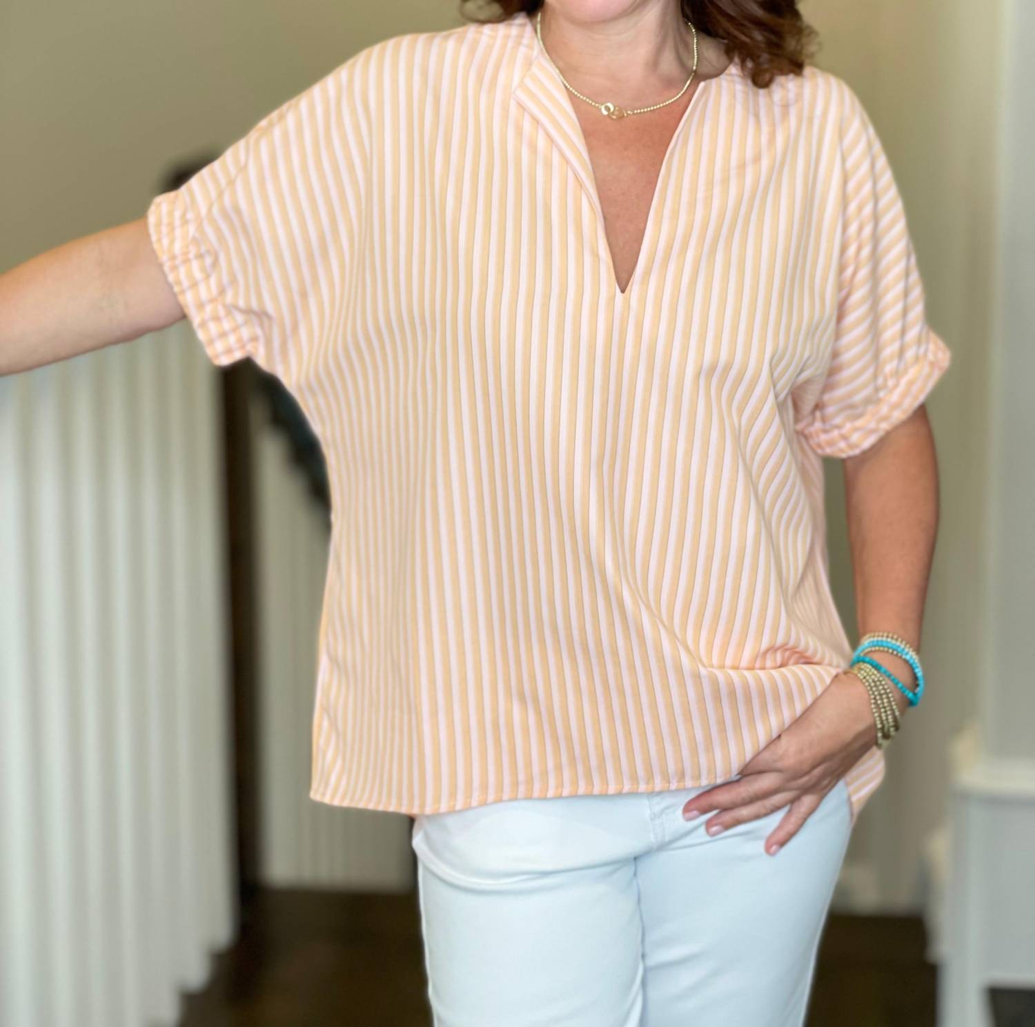 Caryn Lawn - Betsy Ribbon Stripe Top