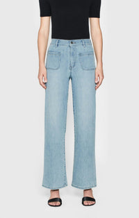 Frame - Le Slim Palazzo High-rise Bardot Pocket Jean