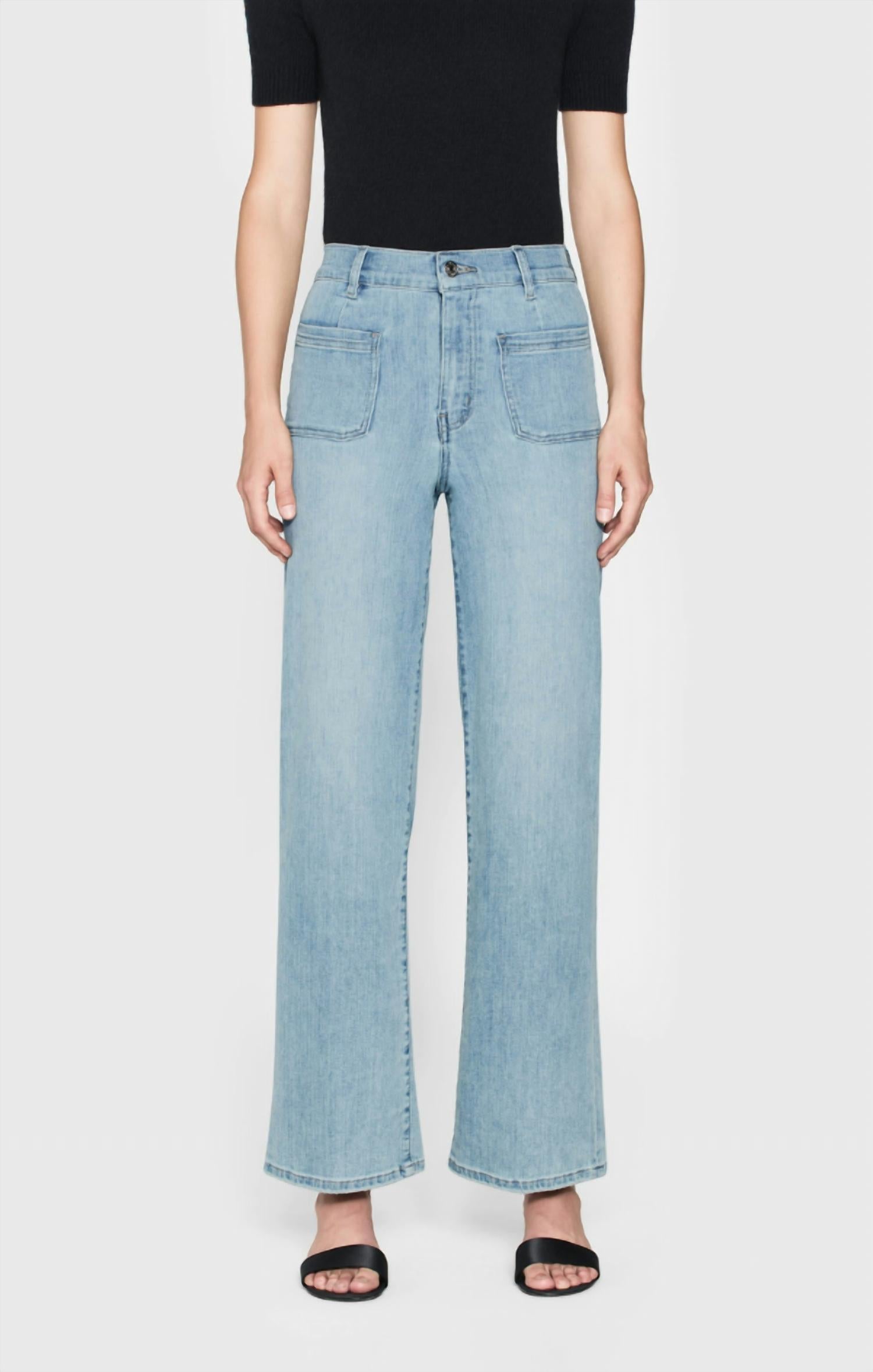 Frame - Le Slim Palazzo High-rise Bardot Pocket Jean