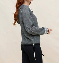 Margaret O'Leary - Drawstring Stripe-trimmed Sleeves Hoodie