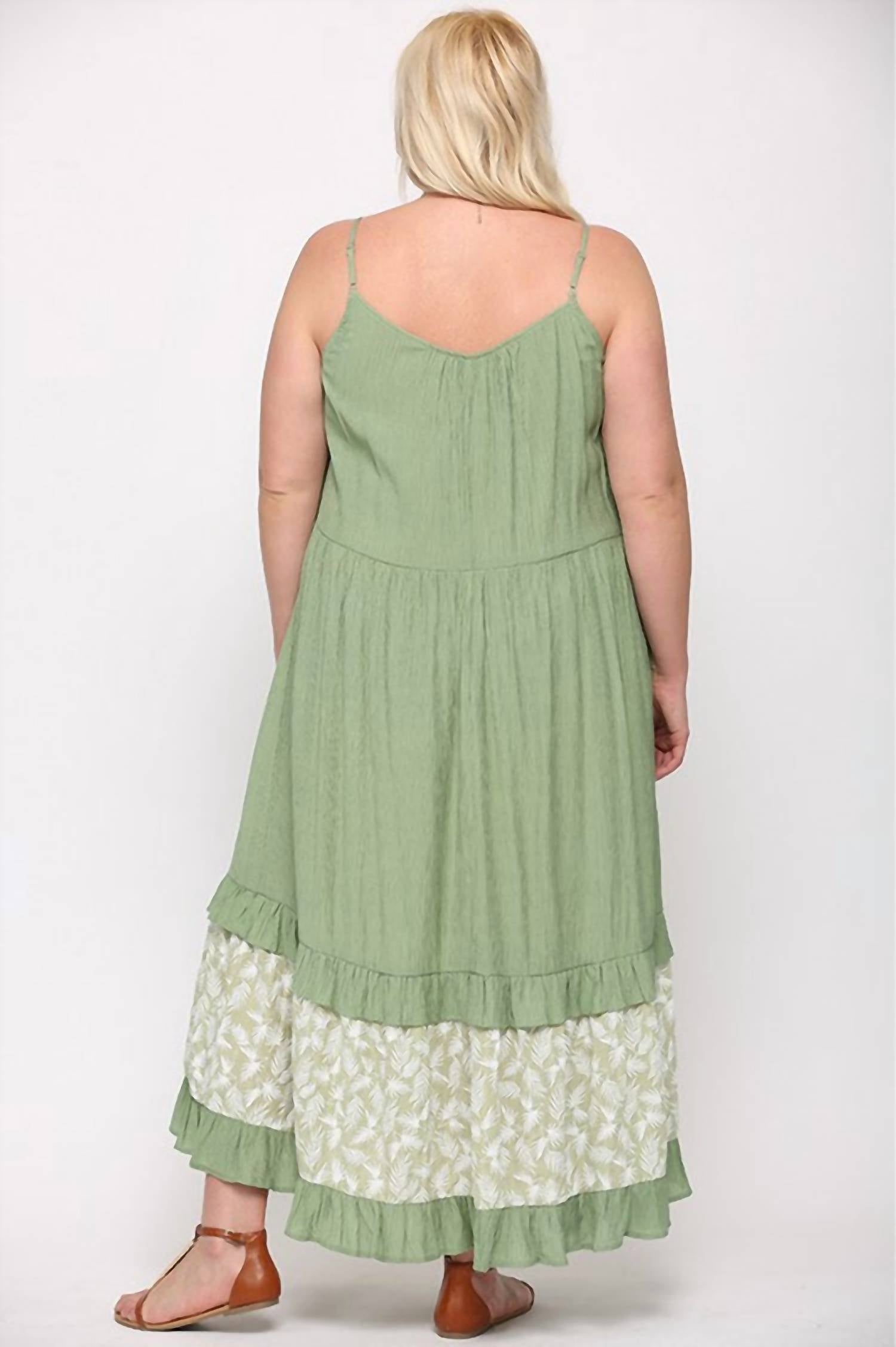 Bluheaven - Maxi Dress W/ Leaf Print