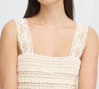 Ichi - Marla Open Knit Tank Top