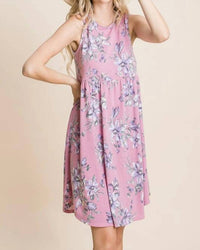 Emerald Collection - Floral Sleeveless Knee Dress