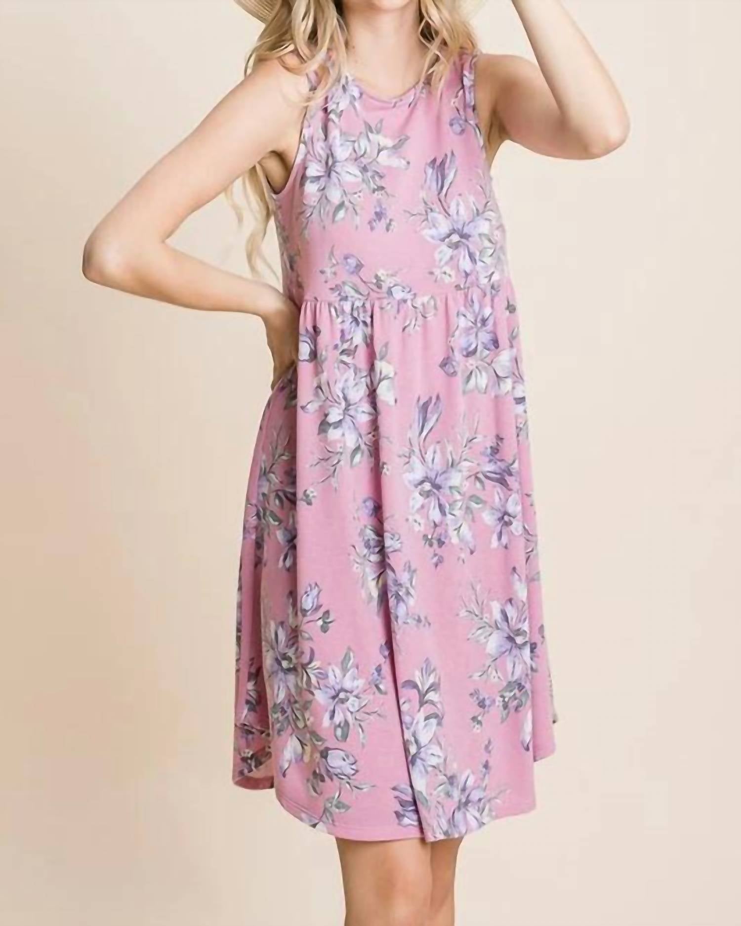 Emerald Collection - Floral Sleeveless Knee Dress