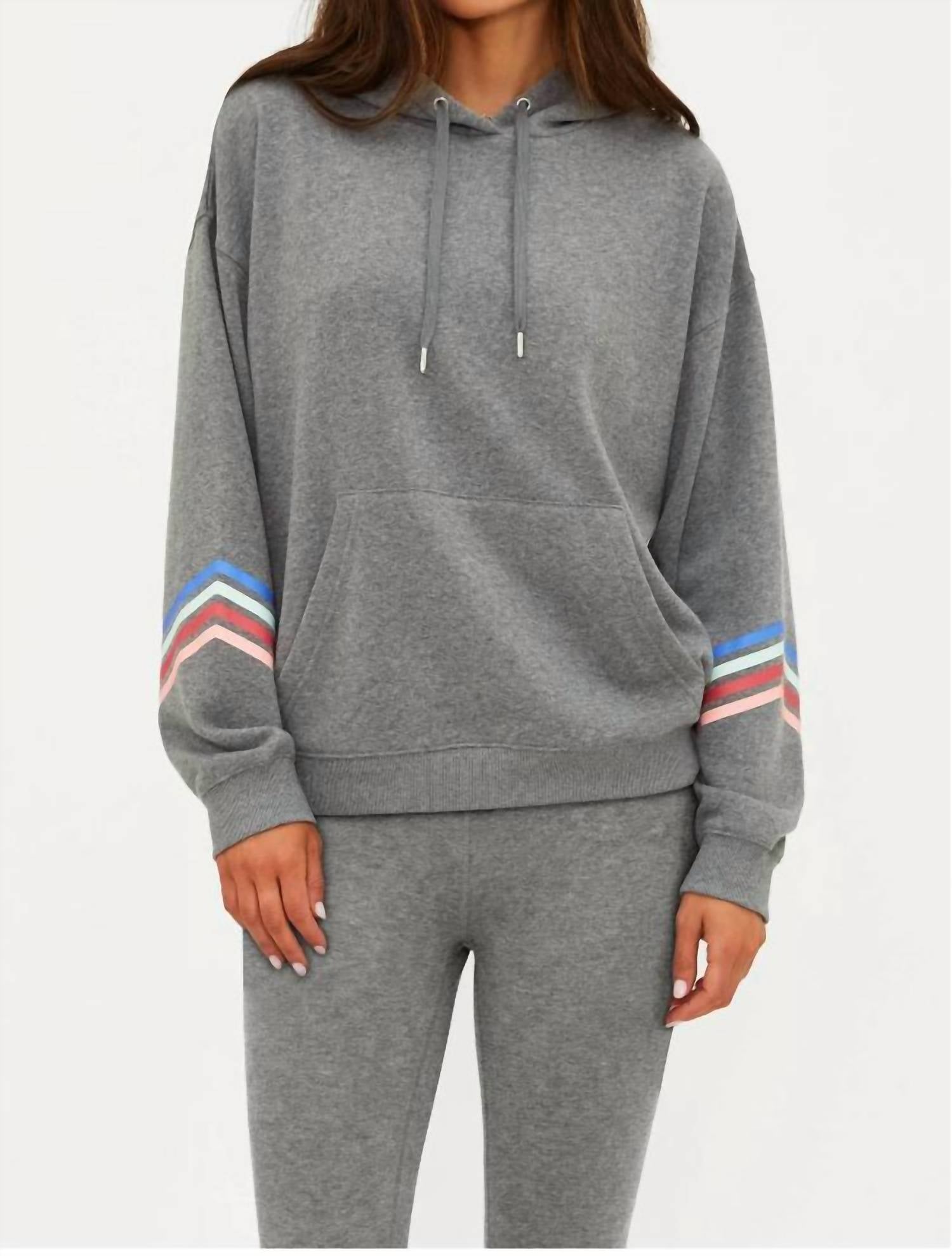 Beach Riot Dess Fleece Hoodie in horizon heather gray - women's top