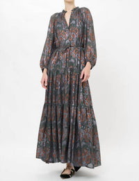Oliphant - Cuff Sleeve Tie Waist Maxi Dress