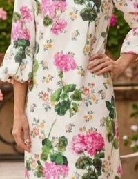 Ic Collection - Garden Bubble Sleeve Dress
