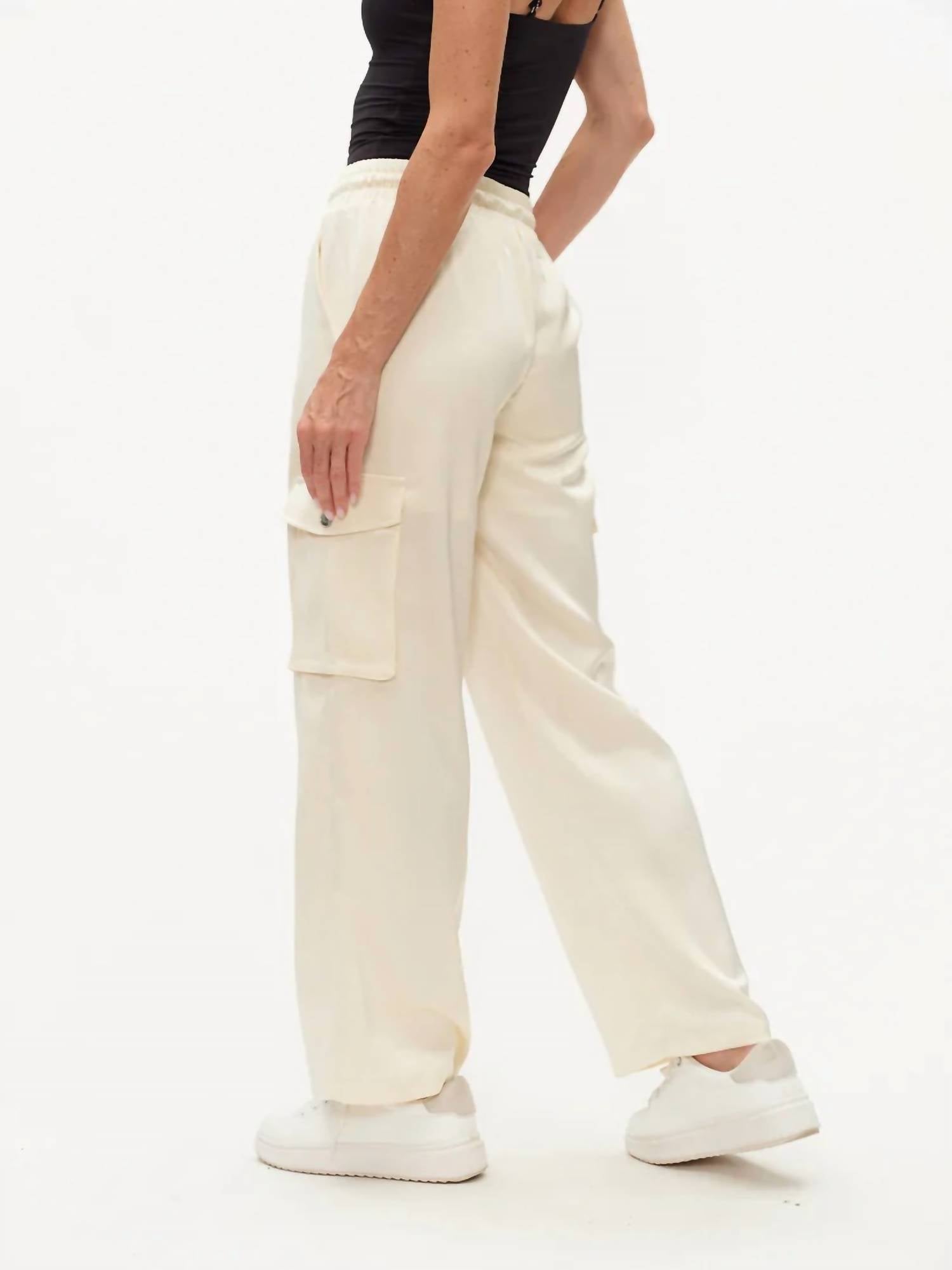 SIX/FIFTY Elsa Straight Pants in cream - women's pants - alternate view