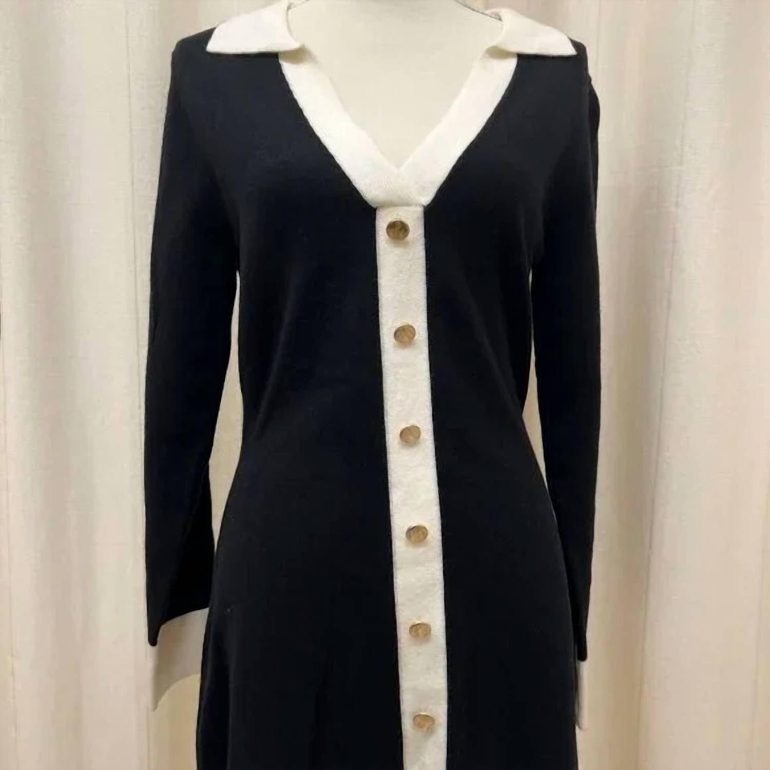 Able - Women's Color Blocked Mini Sweater Dress