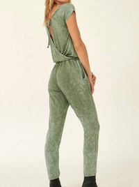 PROMESA Mineral Washed Finish Knit Jumpsuit in green - women's pants - view 4