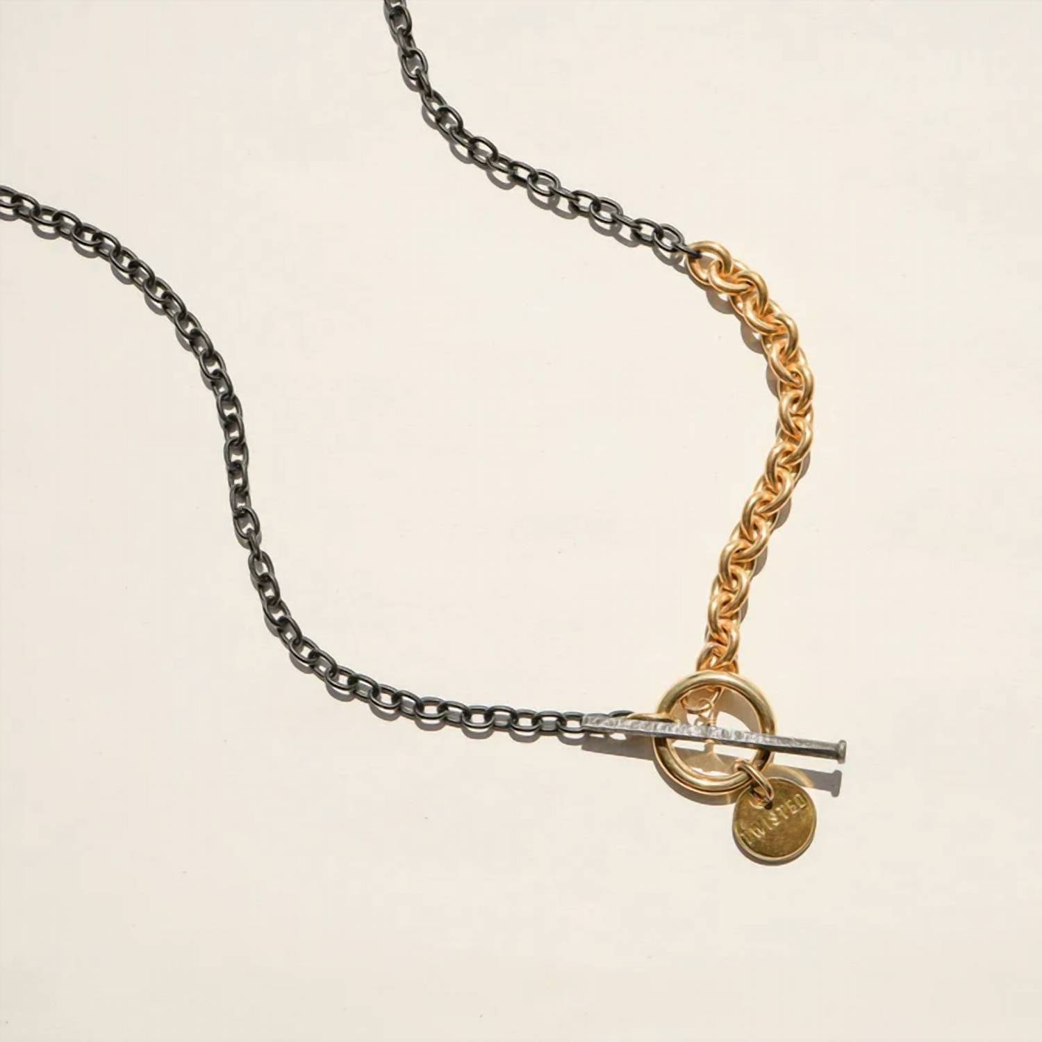 Twisted Silver Jewelry - Chunky Mixed Metal Necklace