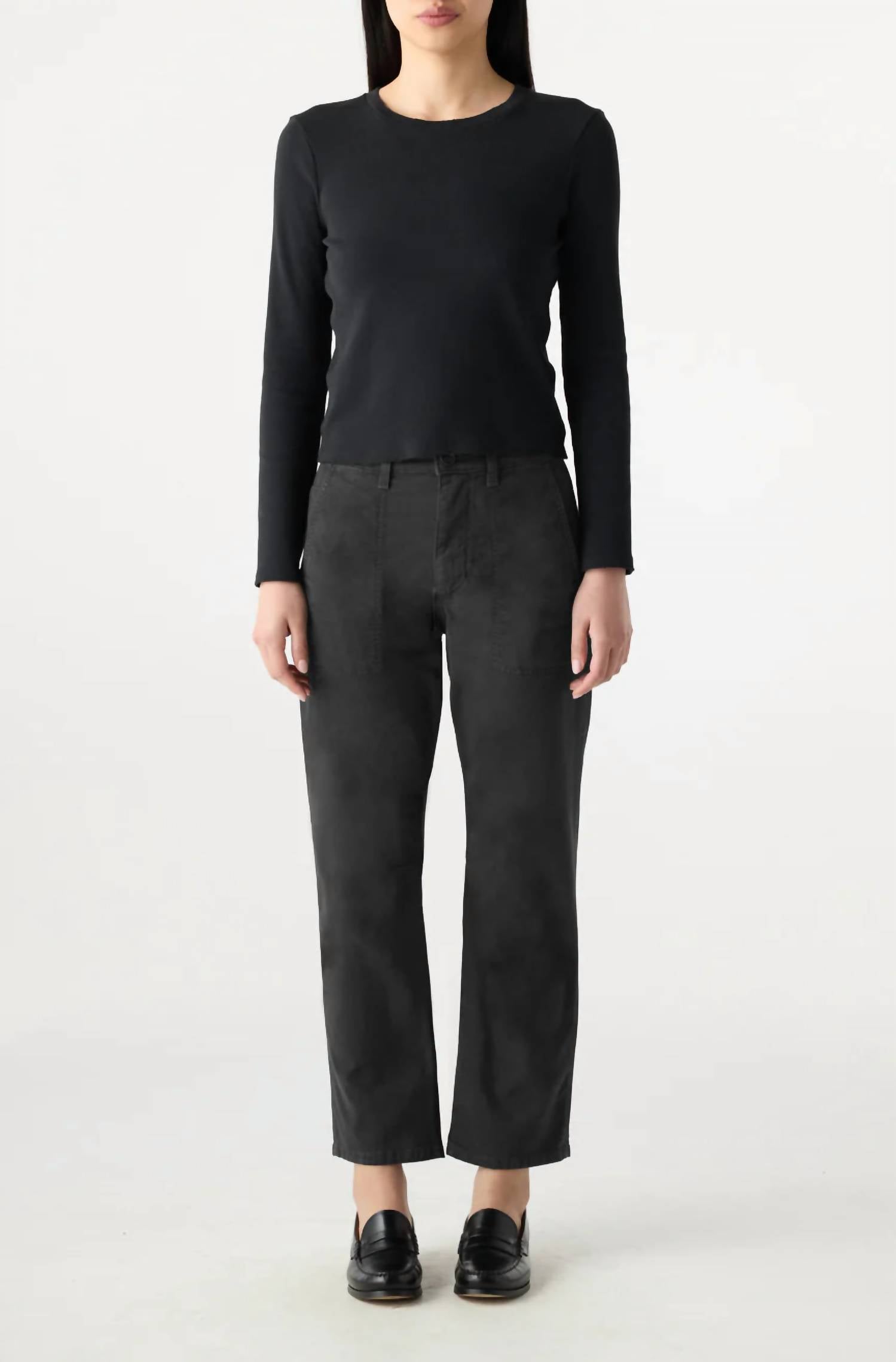 AMO Cate Cropped Jean in washed black - women's jeans