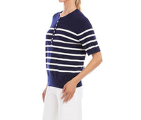 Karen Kane - Henley Stripe Sweater