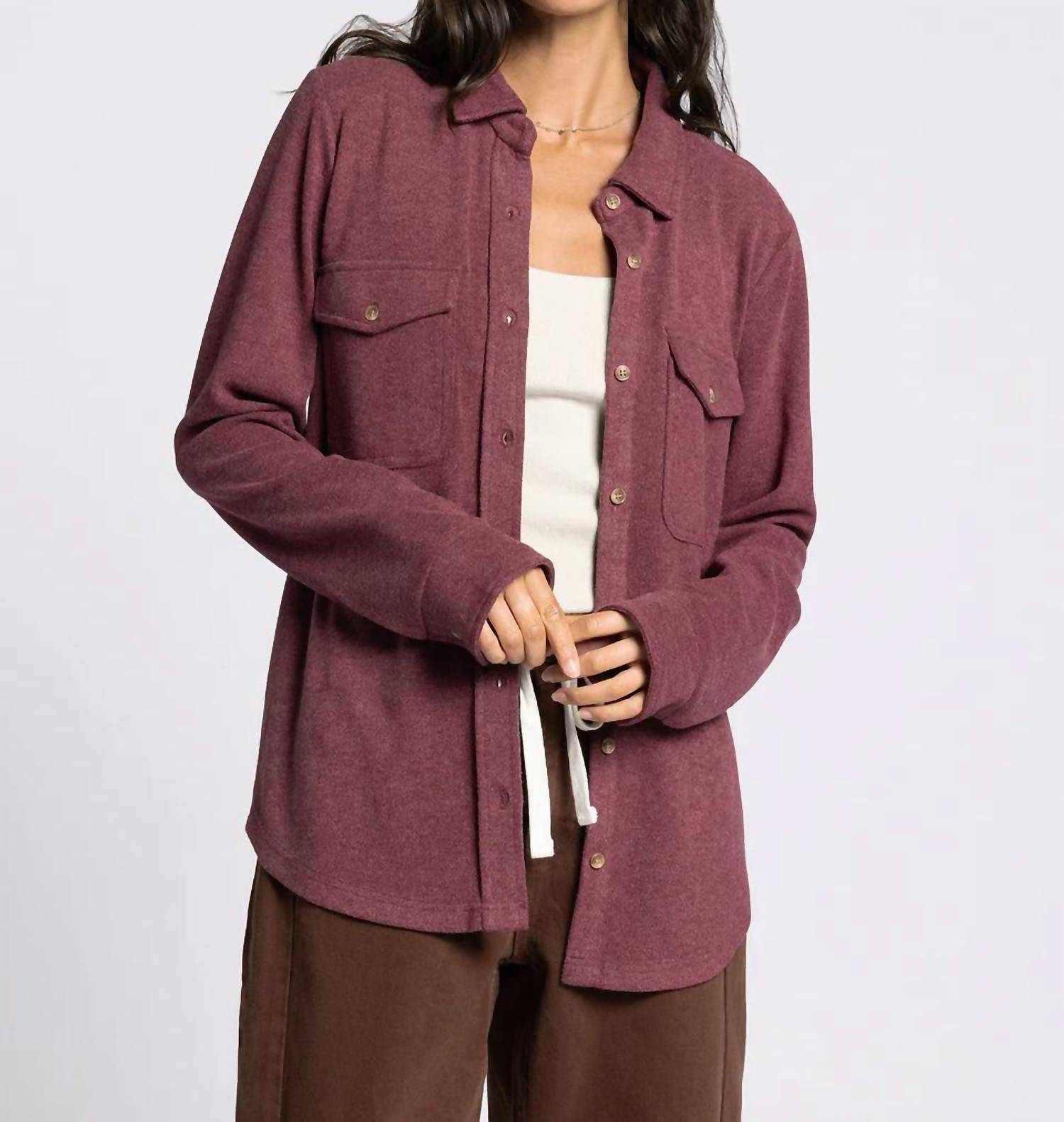 Thread & Supply Cassian Shirt in deep ruby - women's shirt