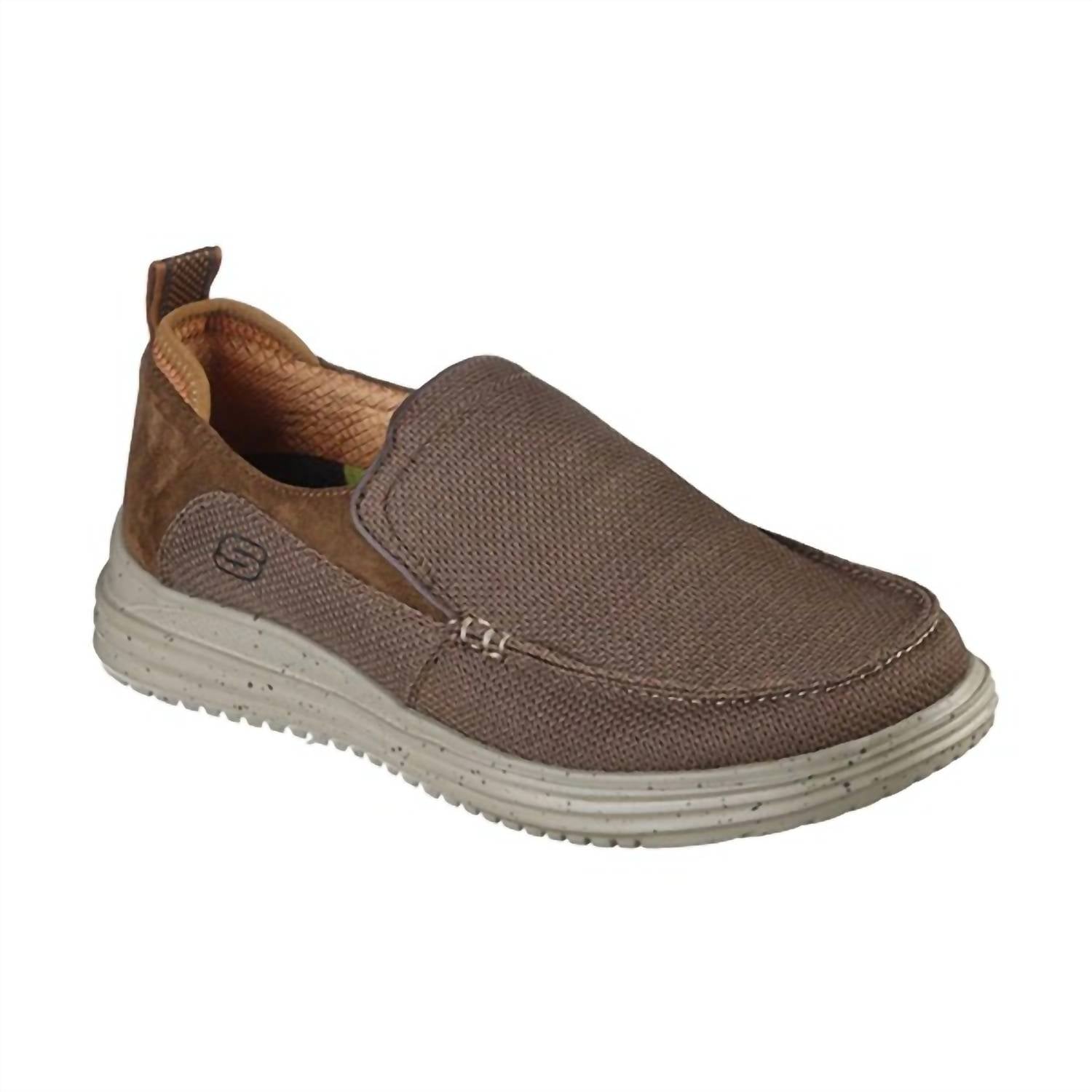Skechers Men's Proven Shoes in brown - men's loafer - detail view