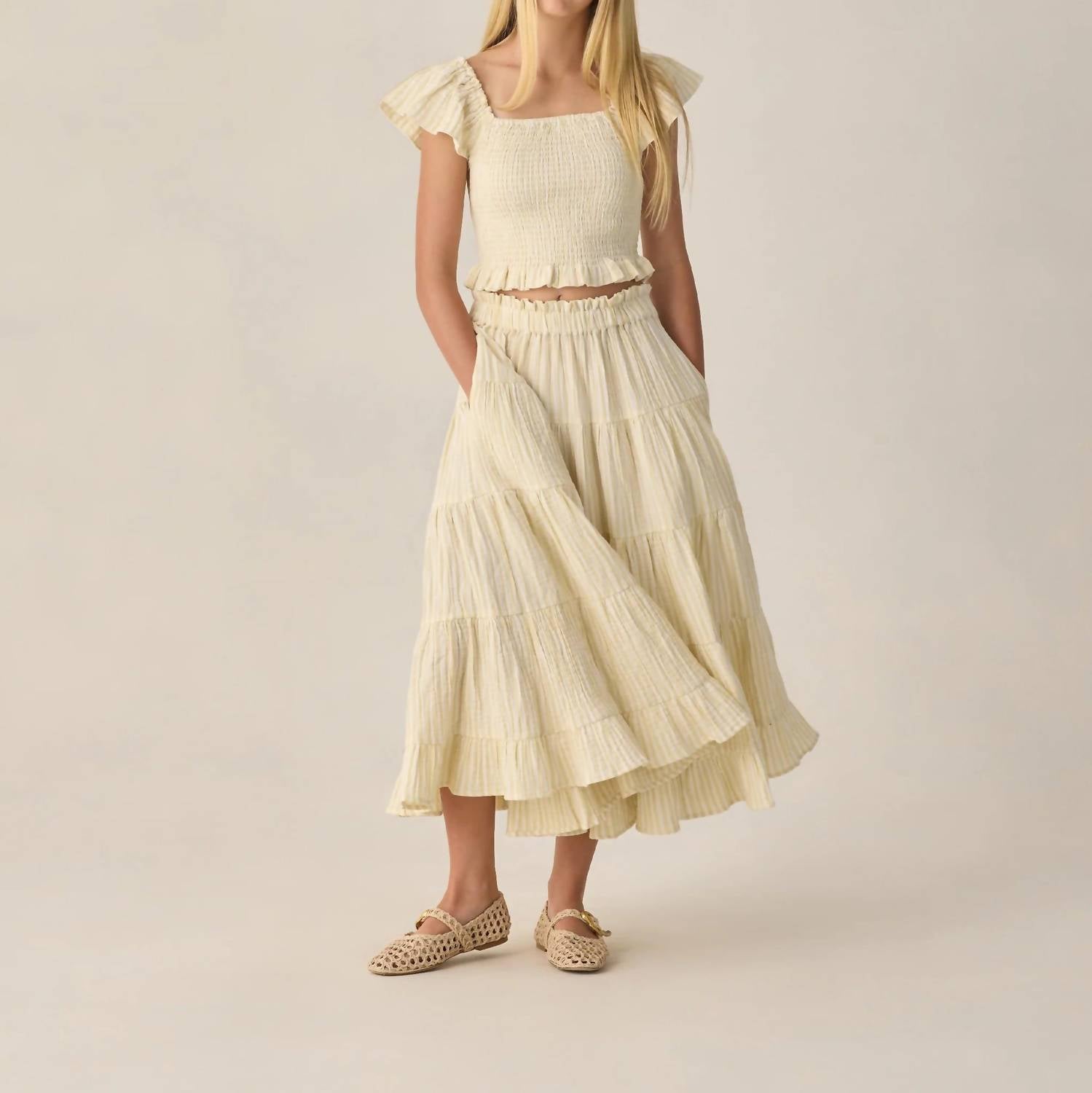 Rylee + Cru - Ruffle Tired Maxi Skirt