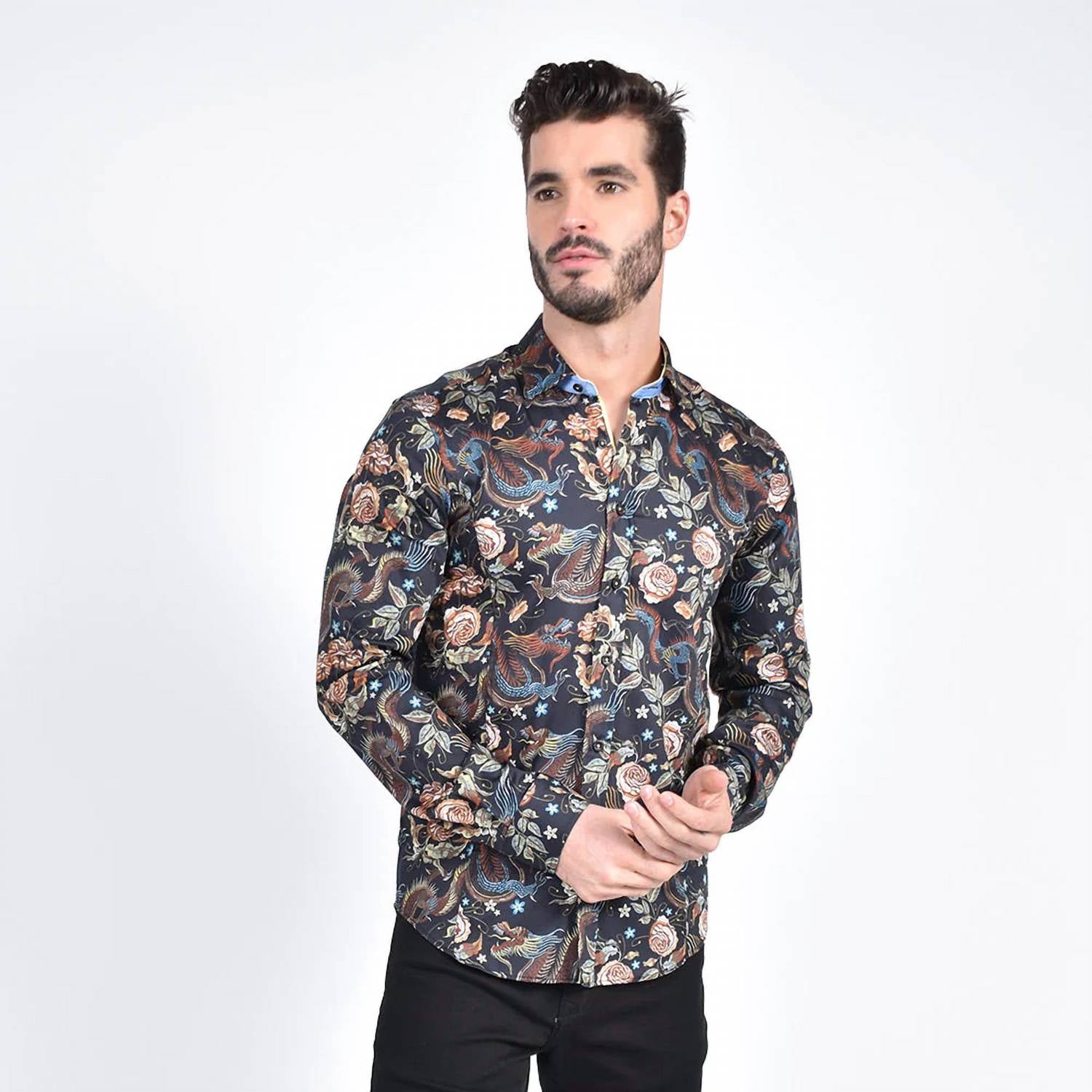 Eight X - Imperial Dragon Tapestry Button Down Shirt