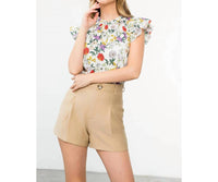 Thml - Women's Print Flutter Sleeve Top