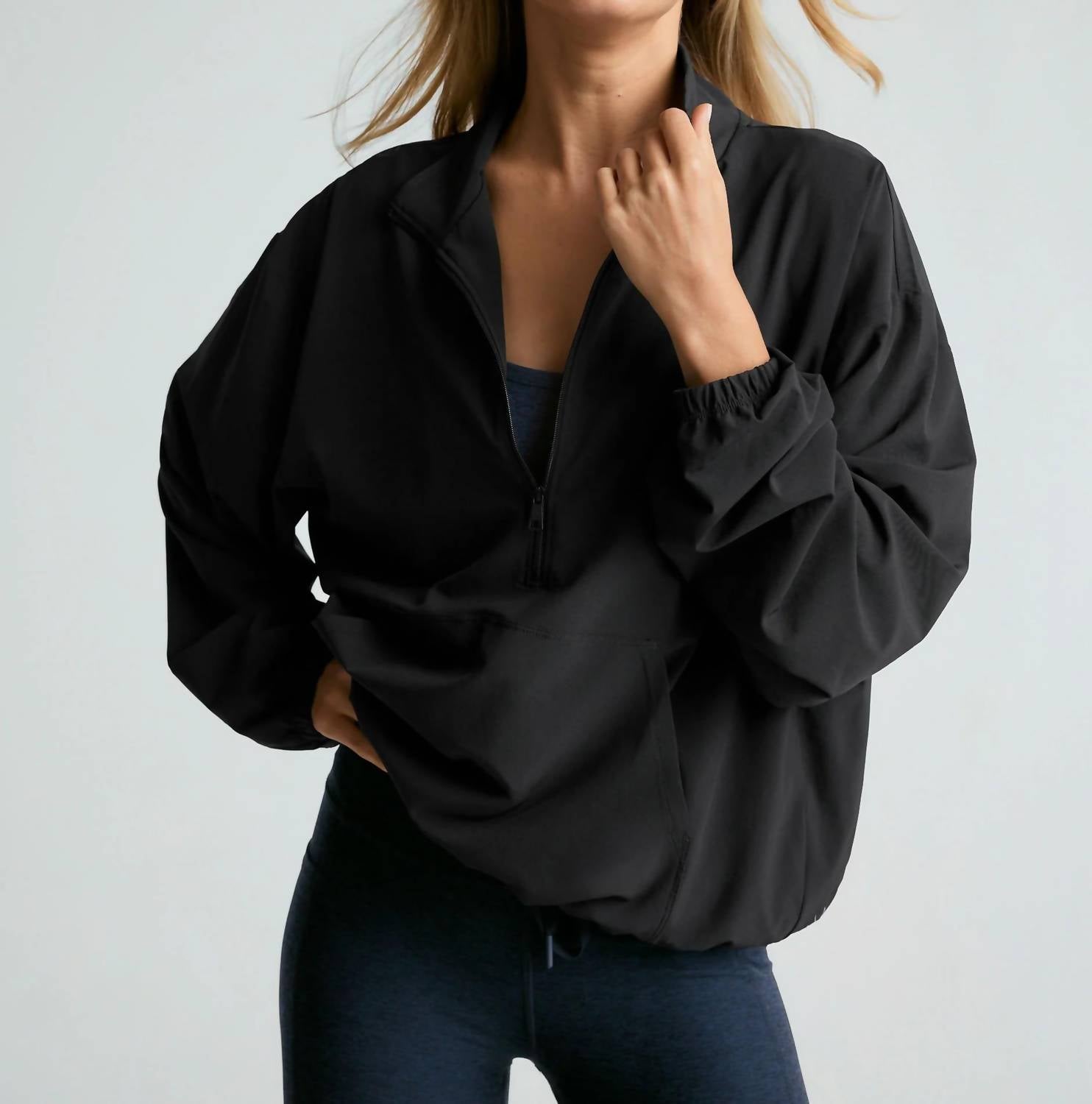 Beyond Yoga - Stretch Woven In Stride Half Zip Pullover