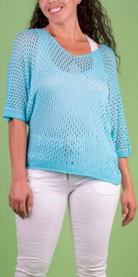Gigi Moda - Star Knit Mesh Sweater