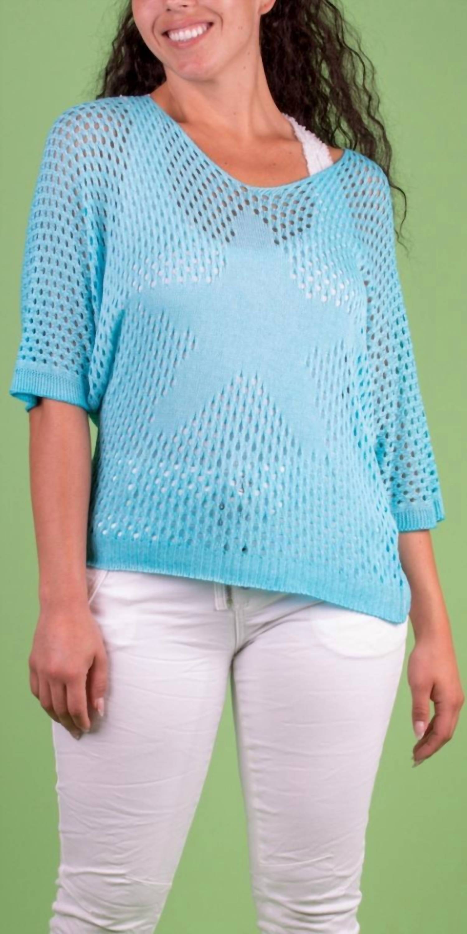 Gigi Moda - Star Knit Mesh Sweater
