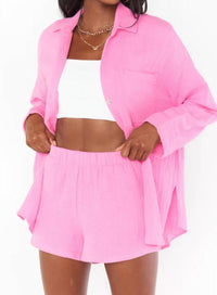 Show Me Your Mumu Weekday Button Up Top in bubblegum - women's shirt