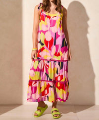 Tribal - Sleeveless Scoop Neck Dress
