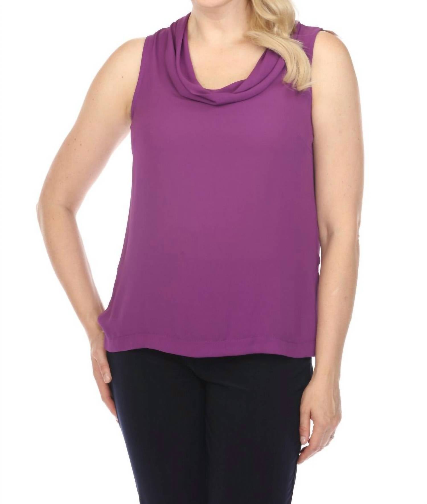 Joseph Ribkoff - Cowl Neck Sleeveless Lightweight Tank