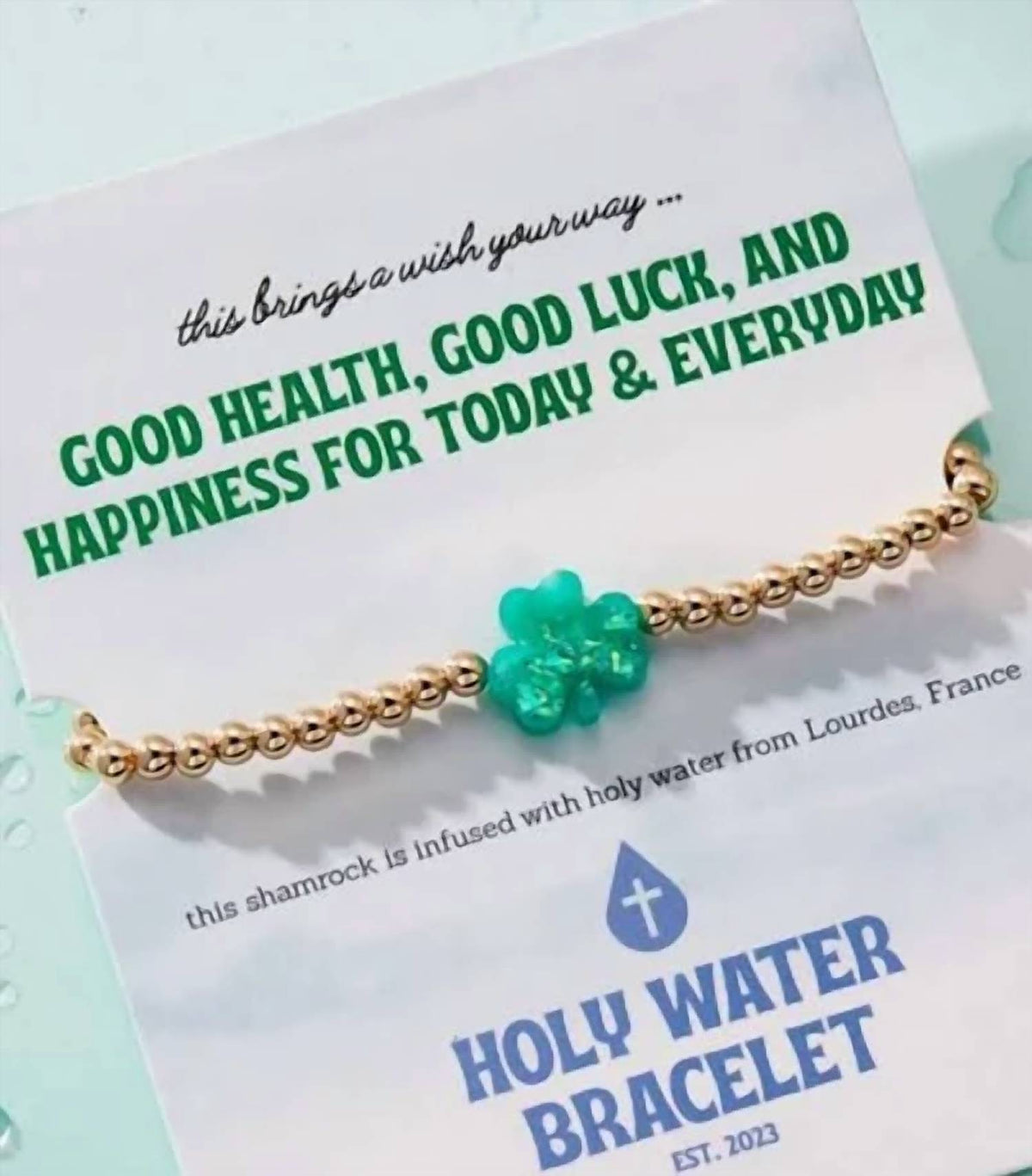 Holy Water Bracelet - Shamrock Stretch Bracelet