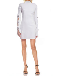 Jewel Badgley Mischka - Beverly Long Sleeve Mock Neck Mini Dress