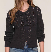 heartloom Joelle Sweater Cardigan in black - women's sweater - alternate view