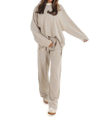 Things Between - Well Defined Stripe Fleece Oversized Top