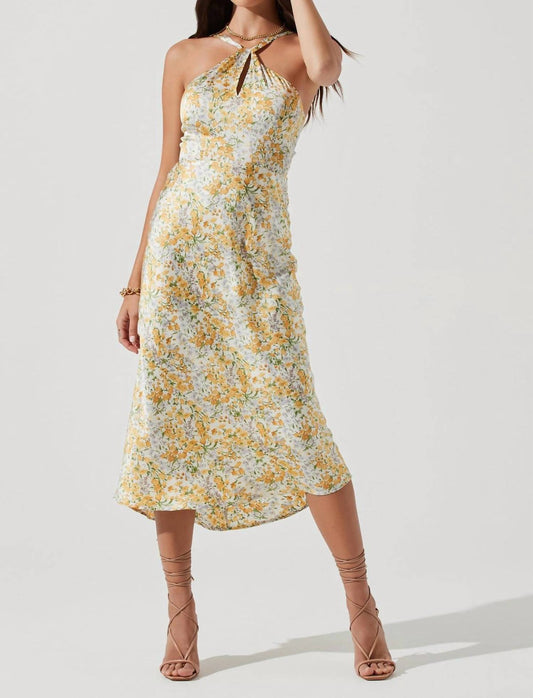 Astr - SANDRINE FLORAL HALTER MIDI DRESS