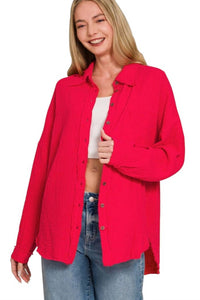 Zenana - Double Gauze Shirt