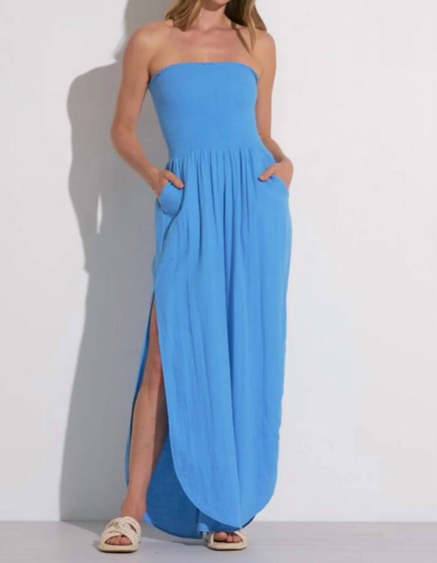 Elan - Strapless Side Leg Slit Jumper